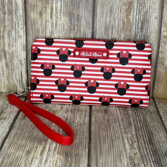 Aldi Disney Minnie Mouse Vegan Leather Wallet Wristlet Clutch - Picture 1 of 6